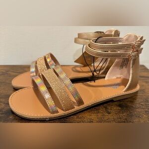Thereabouts Big Girls Addison Rose Gold Sandals NWT Size Big Girls 5